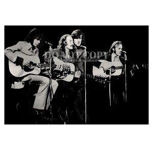 Crosby, Stills, Nash & Young Photograph 11 X 16 | CSNY 1970 Live | Poster Print